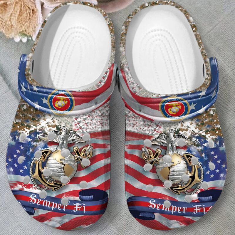 Marines Eagle and Anchor Slippers - Design by Crocodile