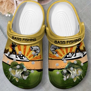 Bass Fishing Crocs For Men Slippers - Design by Crocodile