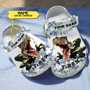 Amazing Dinosaur T-REX Floral Clogs