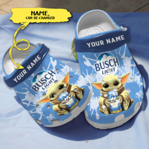 Personalized Busch Beer Baby Yoda Clogs