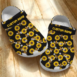 Custom Name Bee Pattern Slippers