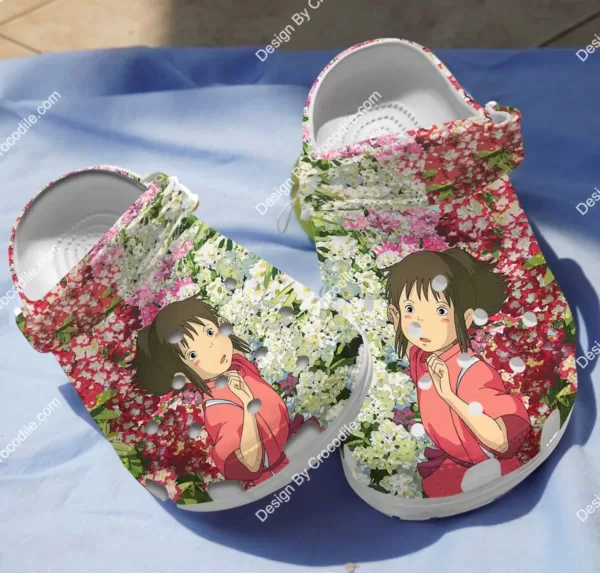 Chihiro Spirited Away Floral Crocs Shoes