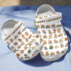 Happy Brown Capybara Pattern Clogs