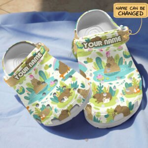 Custom Name Cute Capybara Clogs Slippers