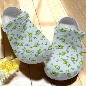 Funny Frog Floral Pattern Clogs Shoes