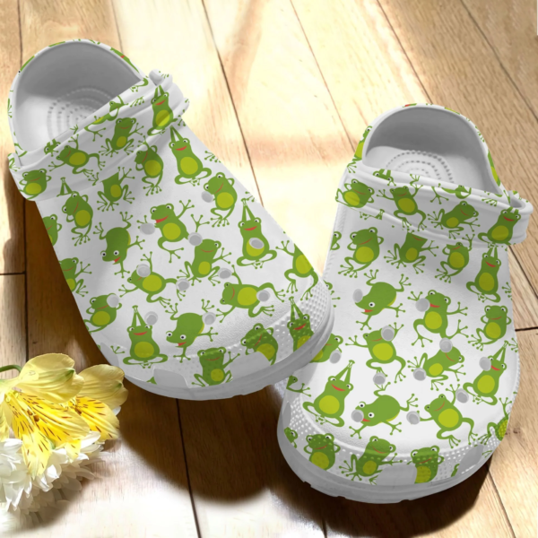 Funny Green Frog Pattern Clogs Shoes