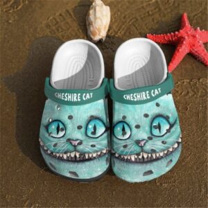 Blue Cheshire Cat Alice In Wonderland Clogs Shoes