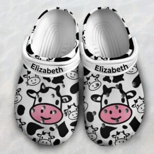 Cute Cow Face Printed Classic Clogs Shoes