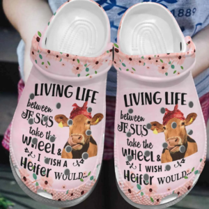 Love Cow Floral Clogs Shoes