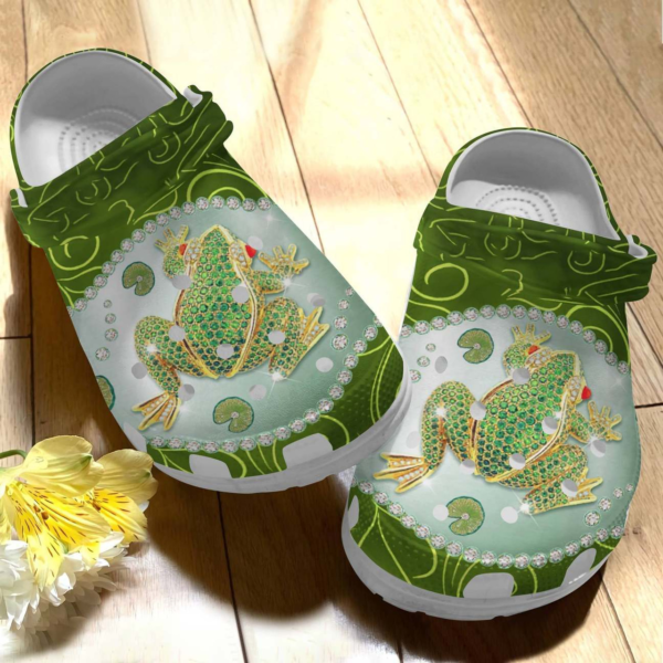 Beautiful Twinkle Frog Pattern Crocs Shoes