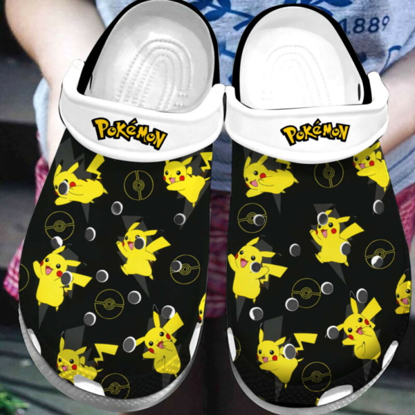 Pokemon Pikachu Black Crocs Shoes