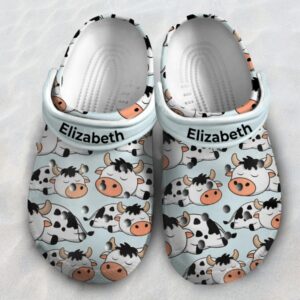 Personalized Lazy Dairy Cow Clogs Shoes