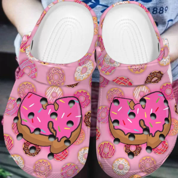 Creative Wu-Tang Clan Pink Donut Logo Crocs Shoes, Gift For Fans Of Wu-Tang Clan Slippers