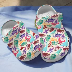 Beautiful Dinosaur Cartoon Pattern Clogs Shoes