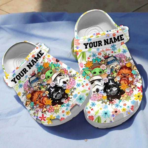 Star Wars Characters Floral Crocs, Disney Crocs For Kids And Adults