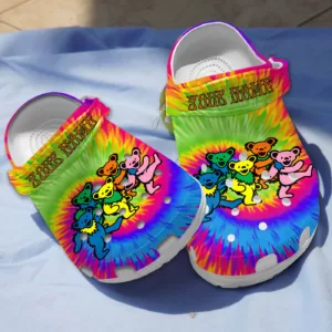 Grateful Dead Tie Dye Pattern Clogs Shoes