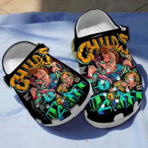 Horror Halloween Chucky Clogs Black And White