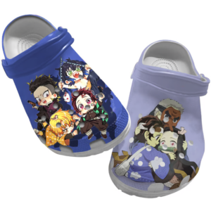 Cute Characters Chibi Art Demon Slayer Unisex Clog Shoes, Demon Slayer Clogs, Anime Clogs, Japanese Anime Clog Shoes