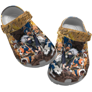 Amazing Ninja Anime Naruto Slippers, Naruto Clogs Shoes, Japanese Anime Clog Shoes, Gift For Anime Fans