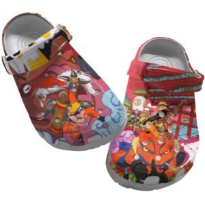 Stunning Anime Naruto Graphic Art Slippers, Naruto Clogs Shoes, Japanese Anime Clog Shoes, Gift For Anime Fans