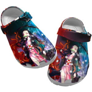 Nezuko Demon Slayer Unisex Clogs Shoes, Kimetsu No Yaiba Clogs, Anime Clogs, Japanese Anime Clog Shoes