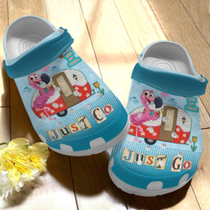 Enjoy The Journey Just Go Flamingo Clogs Shoes, Animal Print Clogs