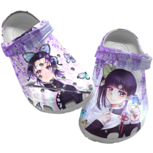 Shinobu Kochou & Tsuyuri Kanao Demon Slayer Unisex Clogs Shoes, Kimetsu No Yaiba Clogs, Anime Clogs, Japanese Anime Clog Shoes