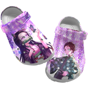 Nezuko & Tanjiro Demon Slayer Unisex Clogs Shoes, Kimetsu No Yaiba Clogs, Anime Clogs, Japanese Anime Clog Shoes