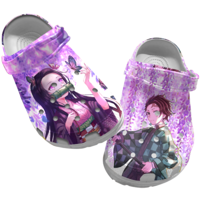 Nezuko & Tanjiro Demon Slayer Unisex Crocs Shoes, Kimetsu No Yaiba ...