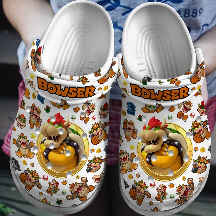 Super Mario Bowser Crocs, Unisex Crocs Shoes, Comfortable Crocs