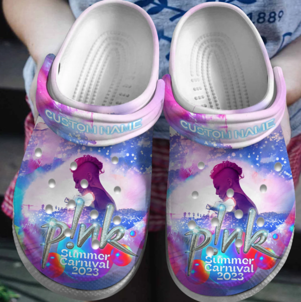 Personalized Summer Carnival 2023 Singer Pink Clogs, Music Clogs Shoes, Comfortable Clogs For Kids And Adults