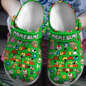 Personalized Super Momio Green Clogs, The Best Gift For Mom, Mother's Gift