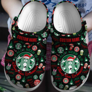 All I Need Is Disney And Starbucks Clogs, Merry Christmas Black Clogs For Kids And Adults