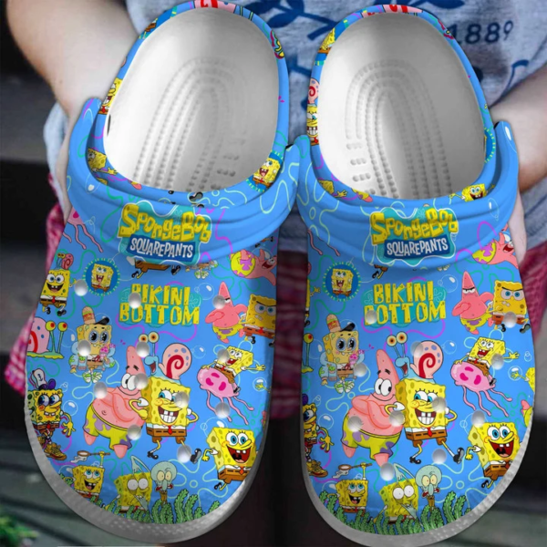 Spongebob Squarepants Bikini Bottom Clogs, Comfortable Cartoon Clogs For Kids And Adults