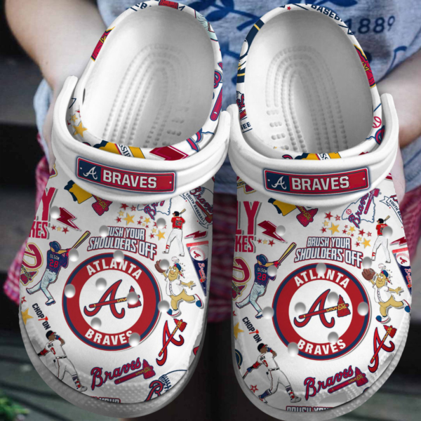 Atlanta Braves Baseball Team Crocs, Comfortable Cartoon Crocs For Kids And Adults