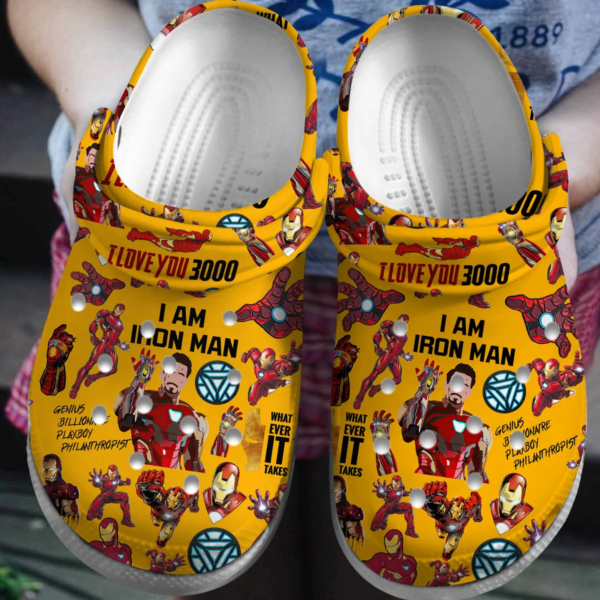 I Love You 3000 Marvel Iron Man Crocs For Kids & Adults