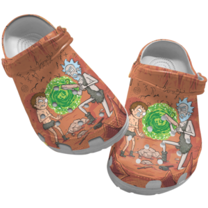 Rick And Morty Brown Clogs For Kids And Adults