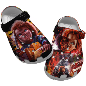 Horror Halloween Chucky Clogs, Scary Movie Villain Clogs