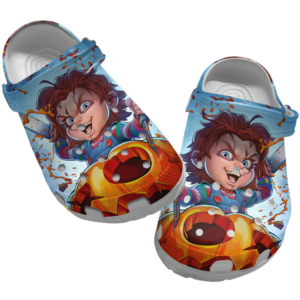 Scary Chucky Halloween Clogs, Pumpkin Halloween Slippers