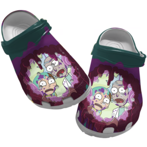 Surprised Rick And Morty Purple Clogs