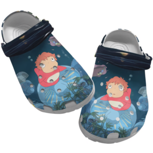 Ponyo In The Sea Anime Clogs, Blue And White Clogs