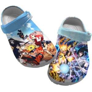 Naruto Graphic Art Slippers, Naruto Clogs Shoes, Japanese Anime Clog Shoes, Gift For Anime Fans