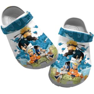 Anime Naruto Blue Clouds Slippers, Naruto Clogs Shoes, Japanese Anime Clog Shoes, Gift For Anime Fans