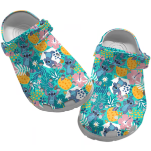 Disney Stitch In Vibrant Color of Tropical Vibes Clogs