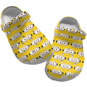 Cute Minions Eyes Pattern Cartoon Yellow Clogs