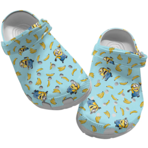 Minions Loves Bananas Cartoon Blue Clogs