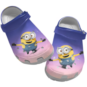 Happy Minion Cartoon Purple Clogs For Kids And Adults