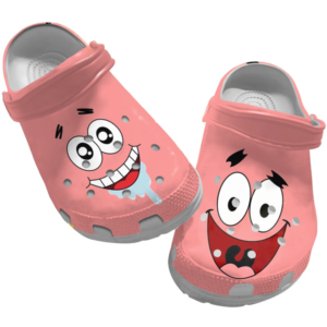 Happy Patrick Star Face Pink Clogs