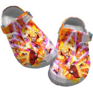 Naruto Graphic Art Design Slippers, Naruto Clogs Shoes, Japanese Anime Clog Shoes, Gift For Anime Fans