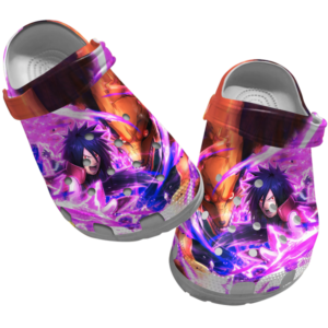 Sasuke Uchiha Anime Naruto Slippers, Naruto Clogs Shoes, Japanese Anime Clog Shoes, Gift For Anime Fans